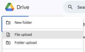 new menu in google drive