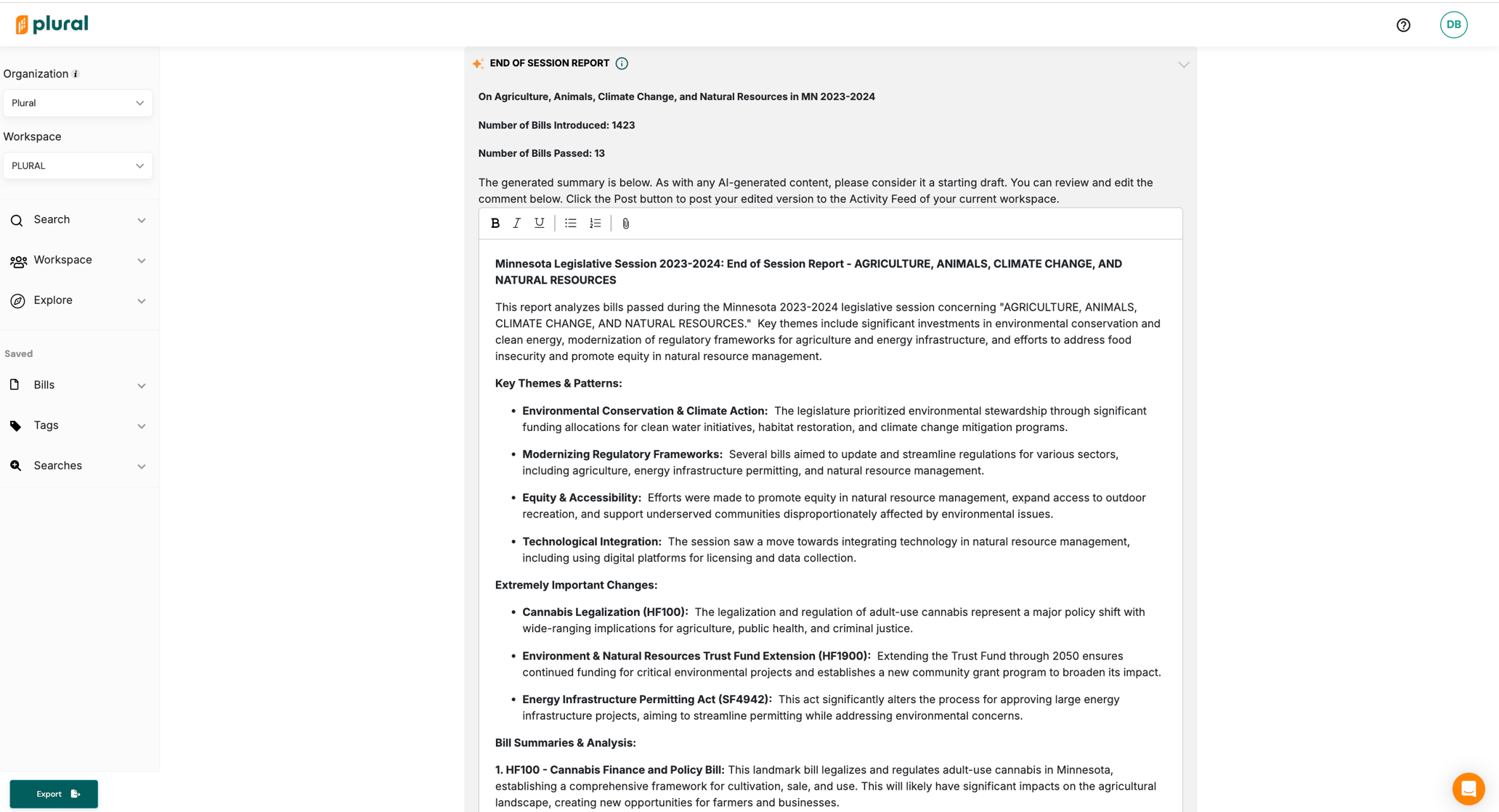 How to create an AI-generated End of Session Report