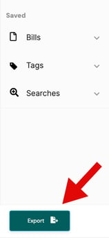 red arrow pointing to export button in bottom left sidbar menu of Plural