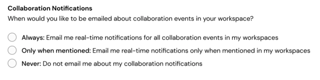 collaboration notification settings